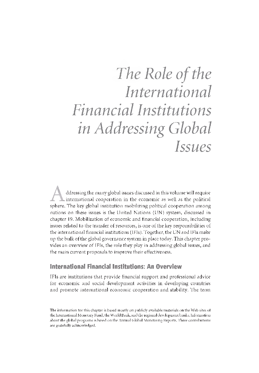 UGC NET The Role Of The International Financial Institutions In Addressing Global Issues Study Material For Management - Page 2