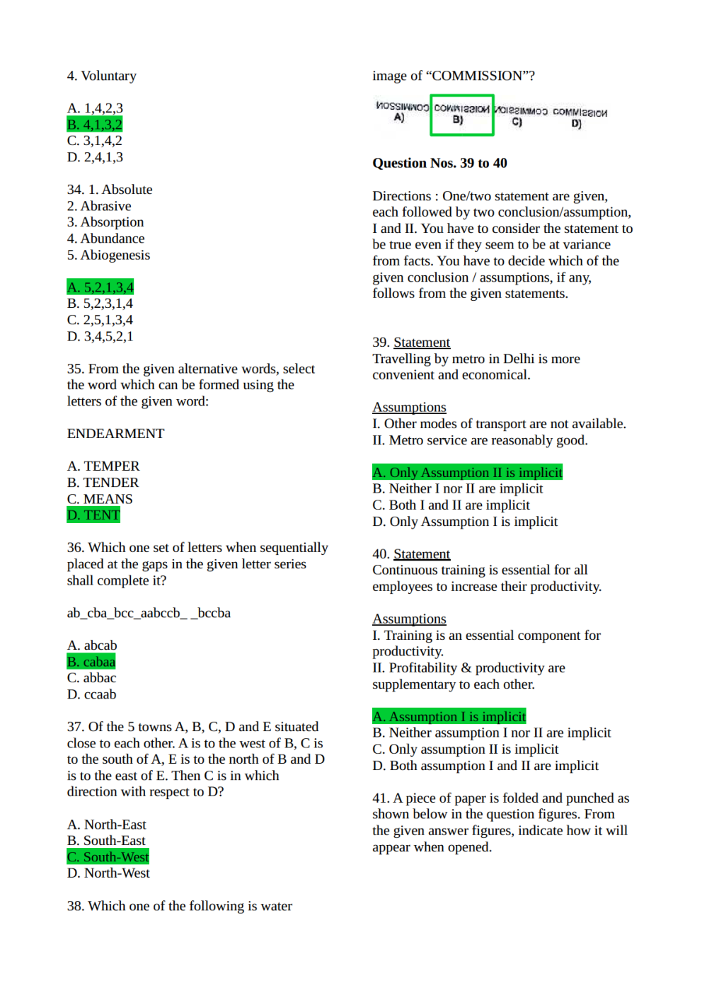 SSC CHSL 2015 Previous Year Question Paper With Answer Paper-3 - Page 5