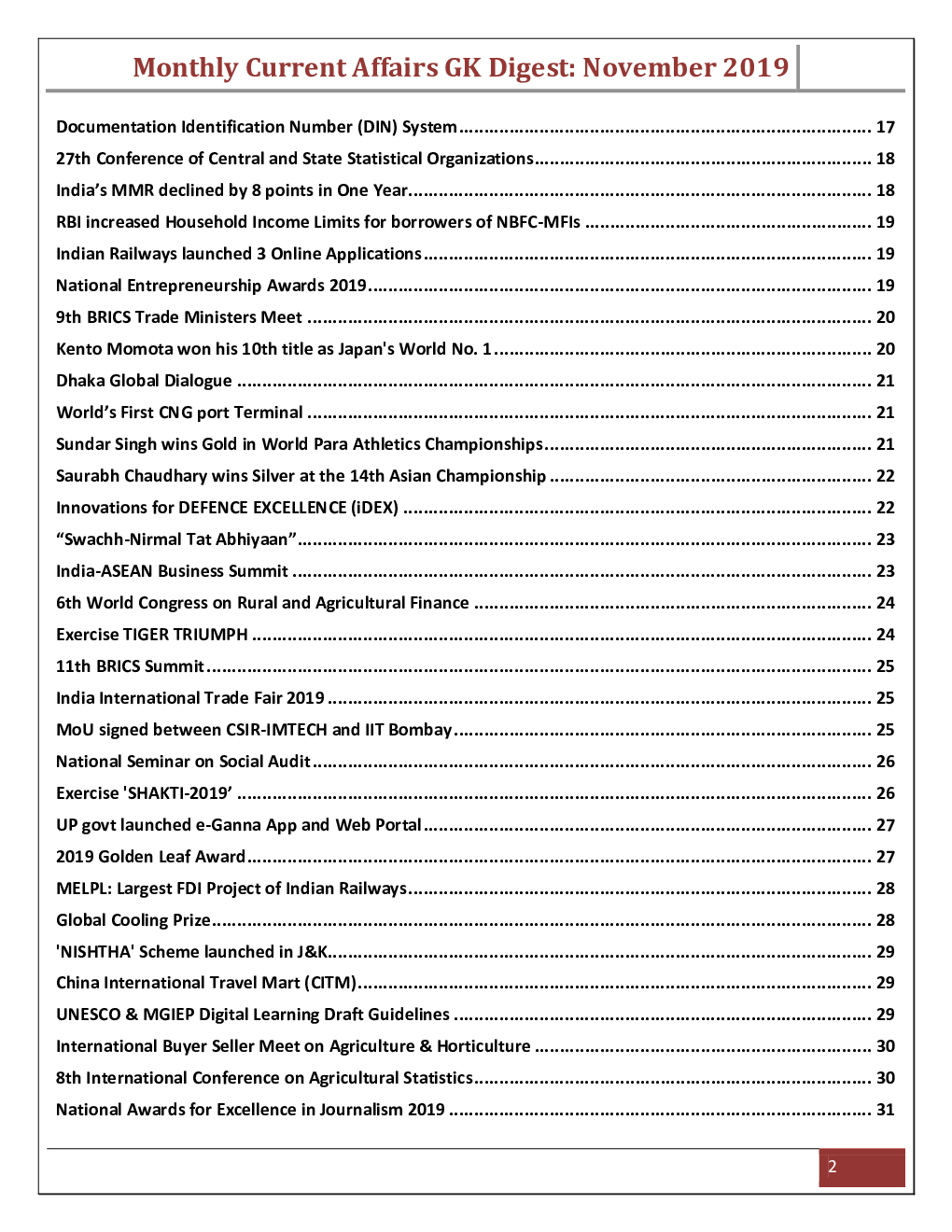 GK And Current  Affairs November 2019 - Page 3