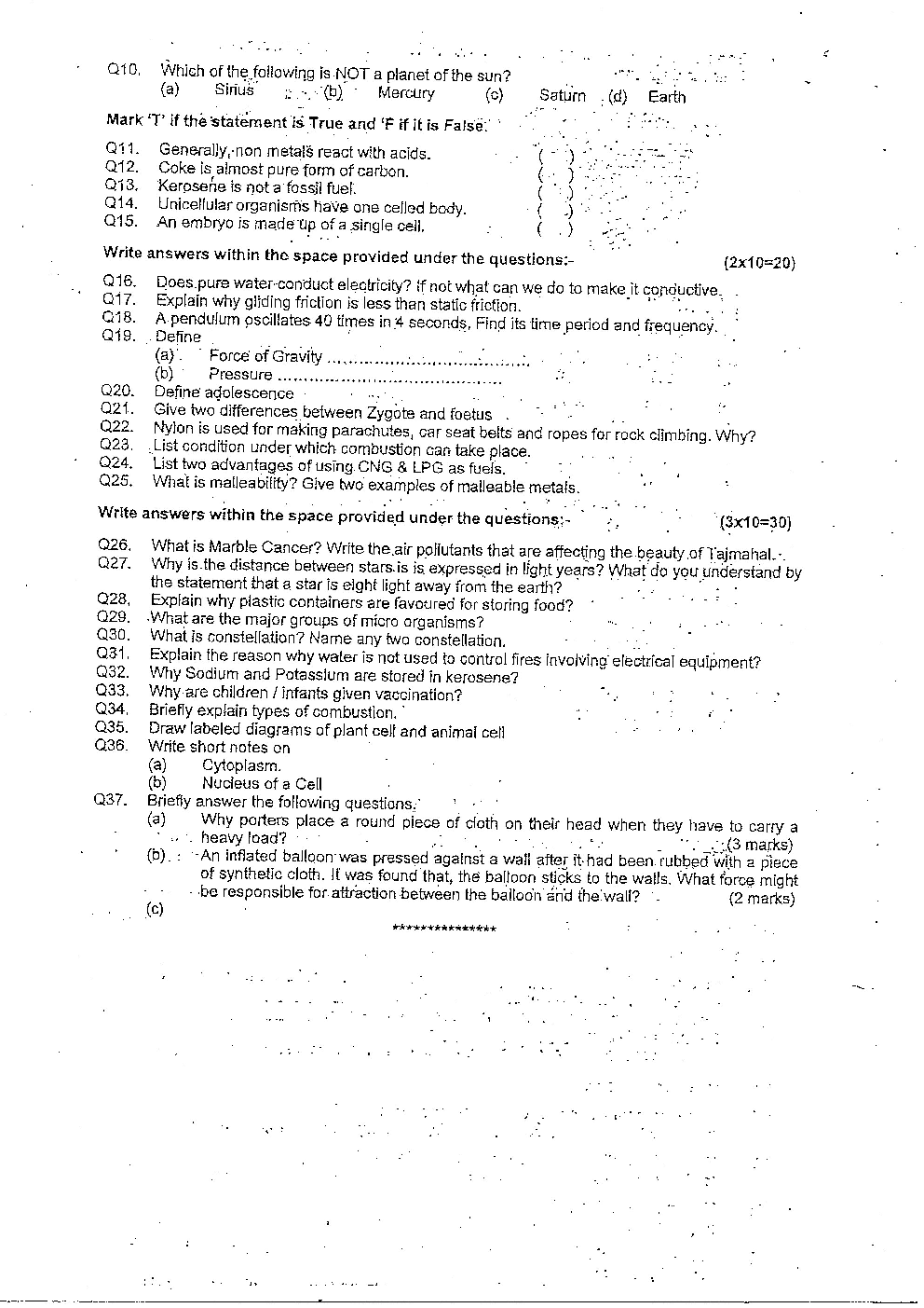 Sainik School Previous Year Unsolved Paper Entrance Exam For Class 9 2014 - Page 5