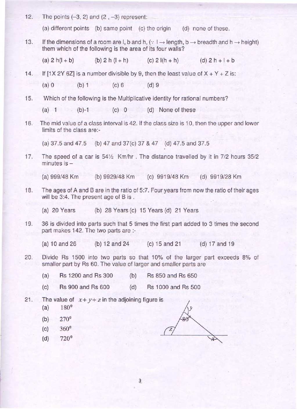 Sainik School Previous Year Unsolved Paper Entrance Exam For Class 9 2019 Set C - Page 3