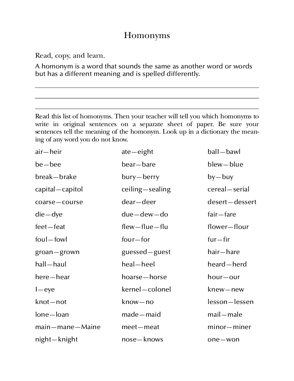 SSC CHSL Study Material for Homonyms - Page 5