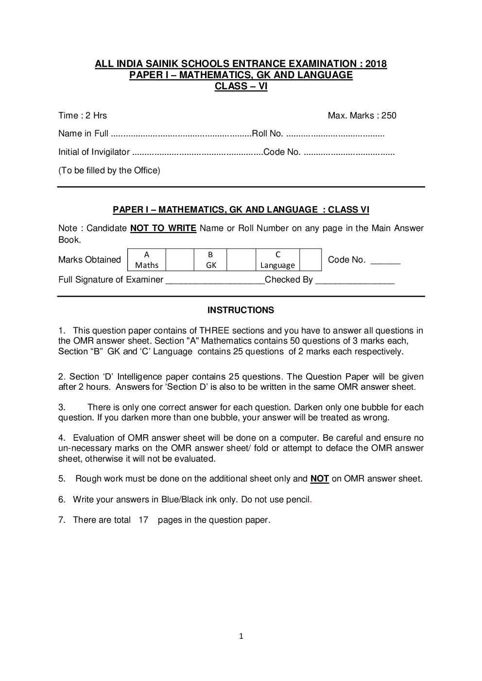 Sainik School Previous Year Questions With Answer For Class 6 - Page 2