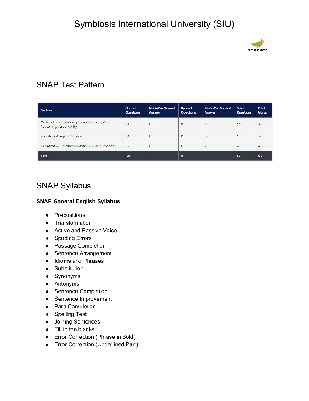 SNAP EXAM For Syllabus 2020 - Page 2