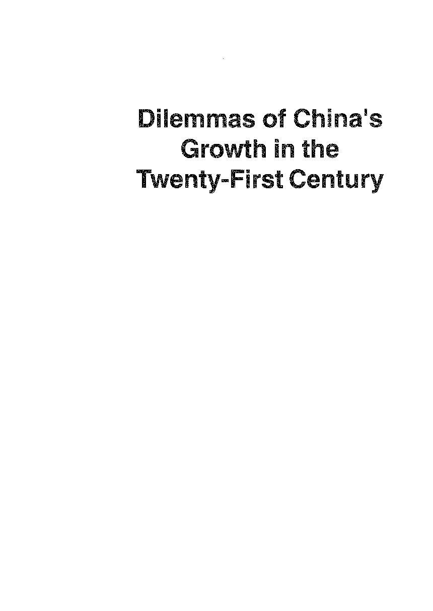 Dilemmas Of China's Growth In The Twenty First Century - Page 2