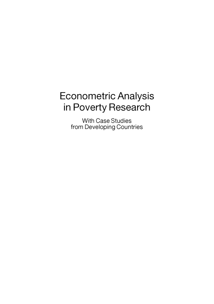 Econometric Analysis In Poverty Research - Page 2