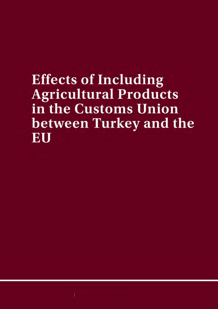 Effects Of Including Agricultural Products In The Customs Union Between Turkey And The EU - Page 1
