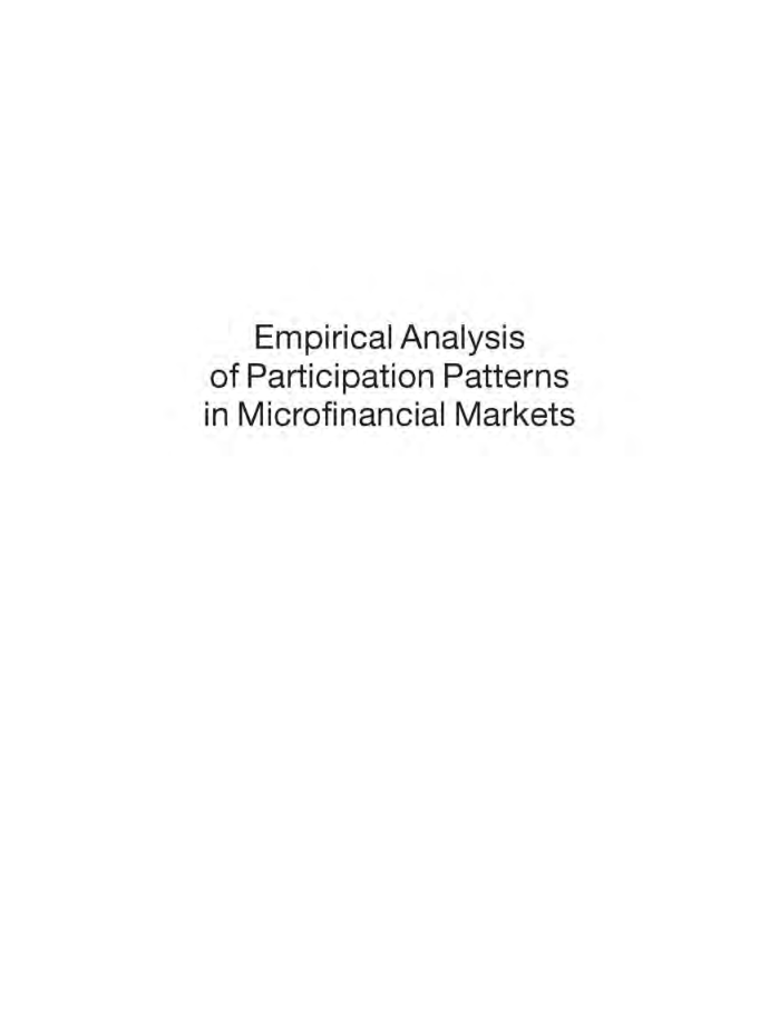 Empirical Analysis Of Participation Patterns In Microfinancial Markets - Page 2