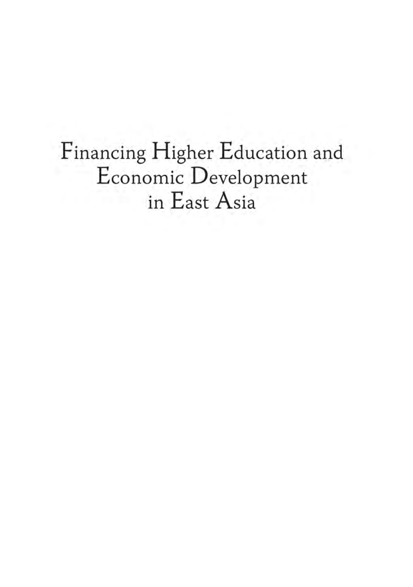 Financing Higher Education And Economics Development In East Asia - Page 3