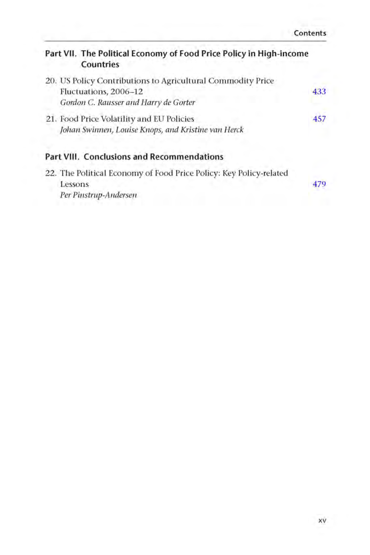 Food Price Policy In An Era Of Market Instability - Page 5