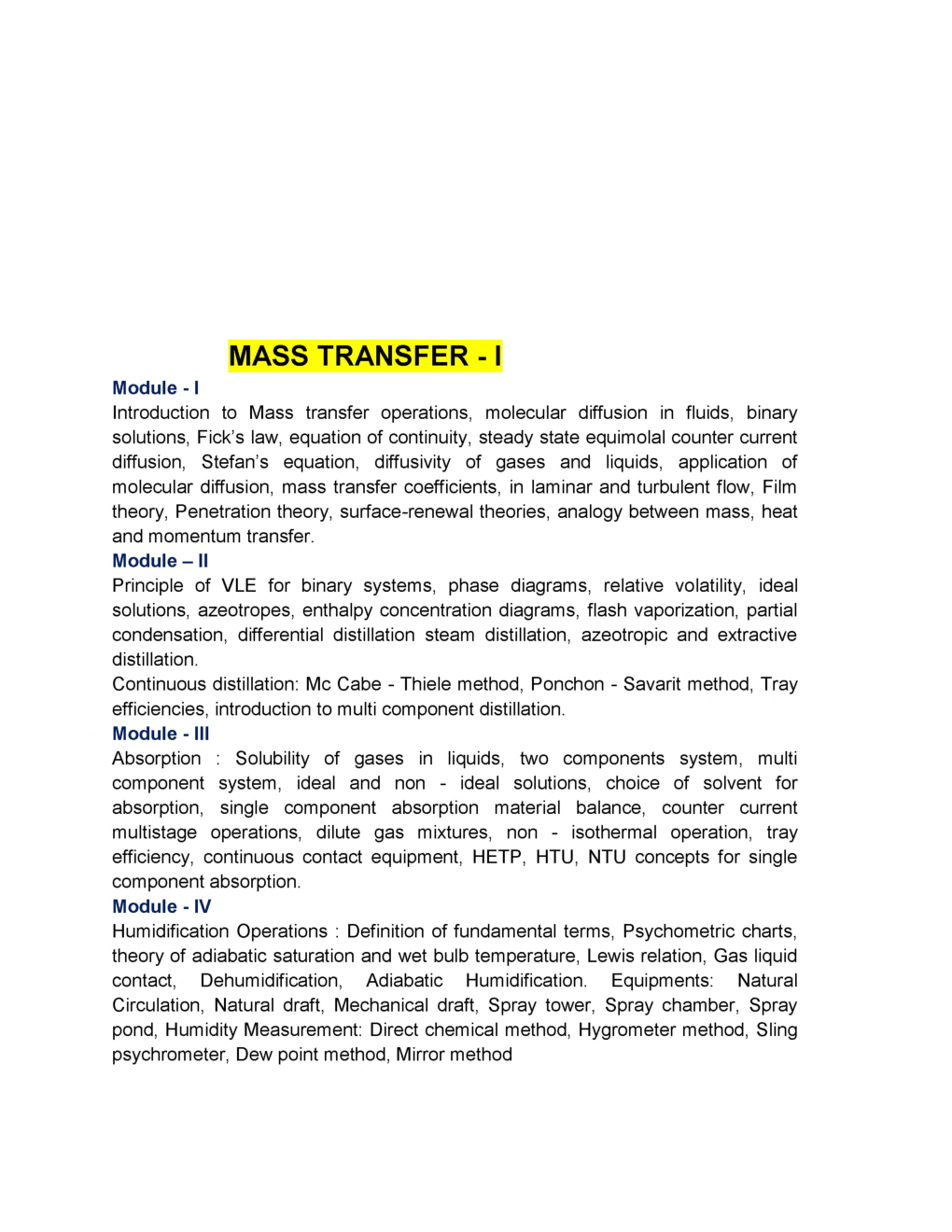 GATE Mass Transfer  Study Material For Chemical Engineering - Page 2