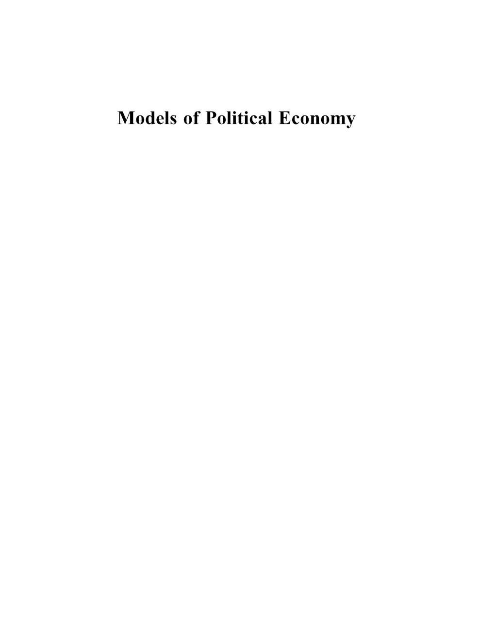 Models Of Political Economy - Page 2