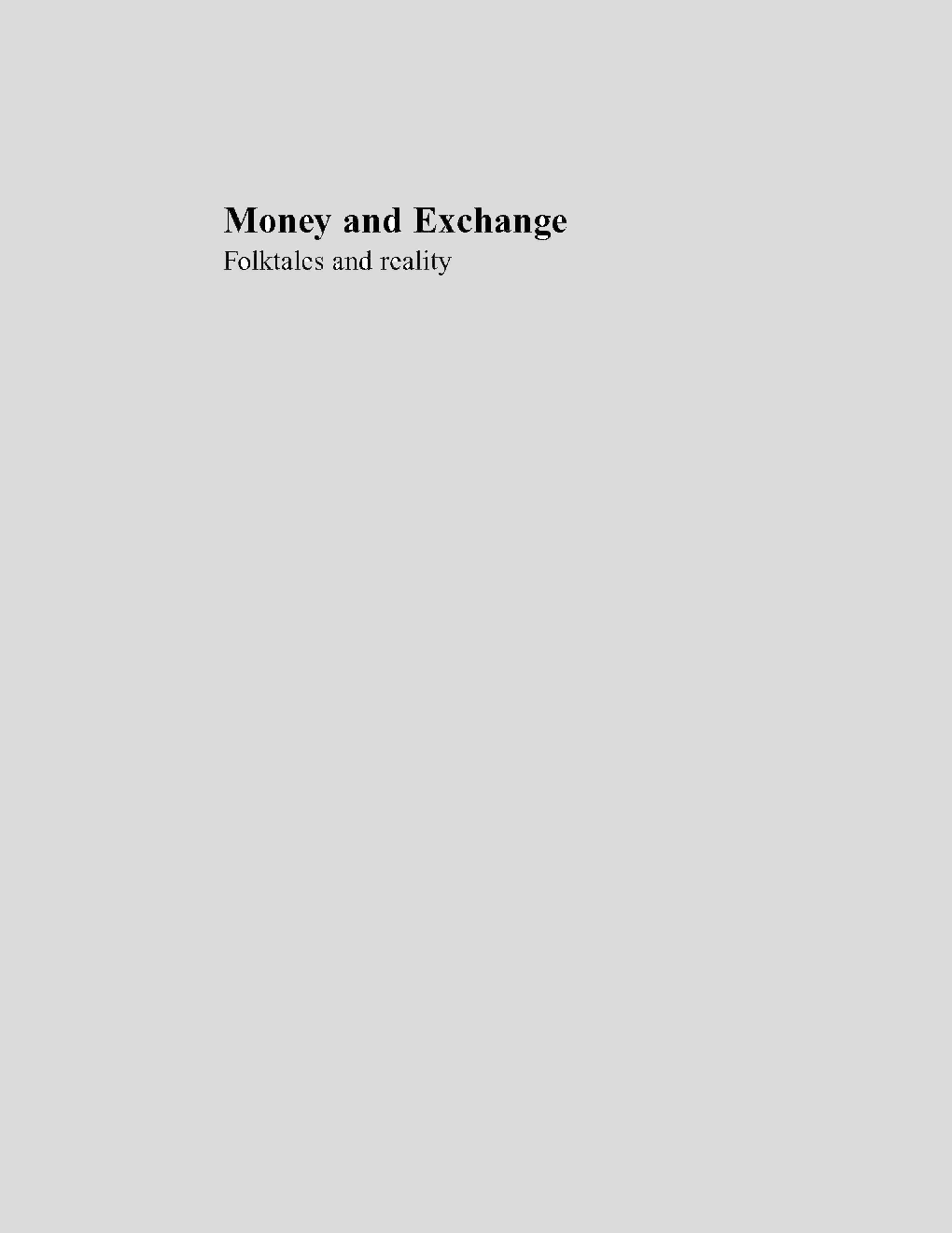 Money And Exchange - Page 1