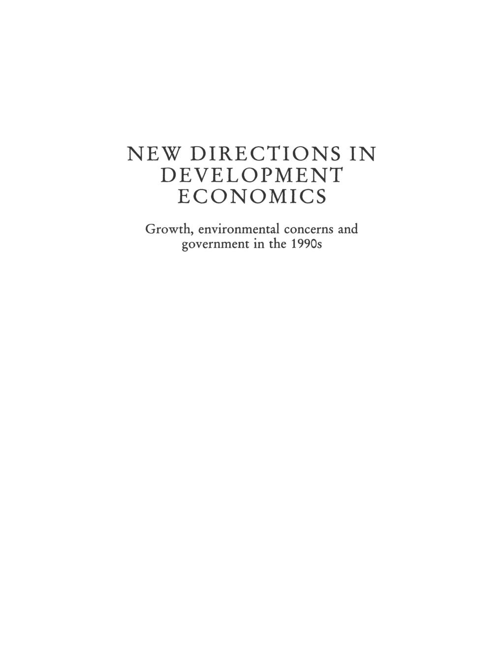 New Directions In Development Economics - Page 2