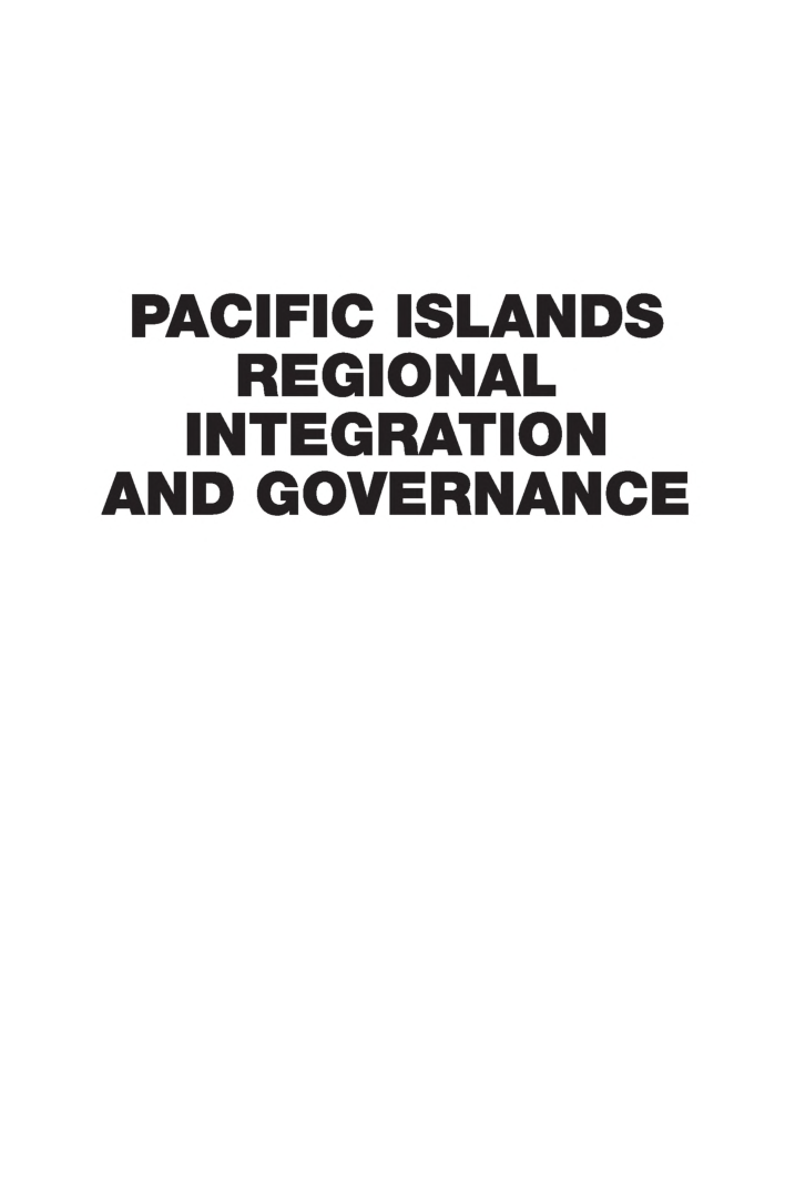 Pacific Islands Regional Integration And Governance - Page 2