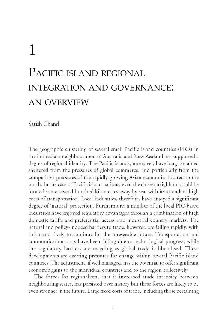 Pacific Islands Regional Integration And Governance - Page 5