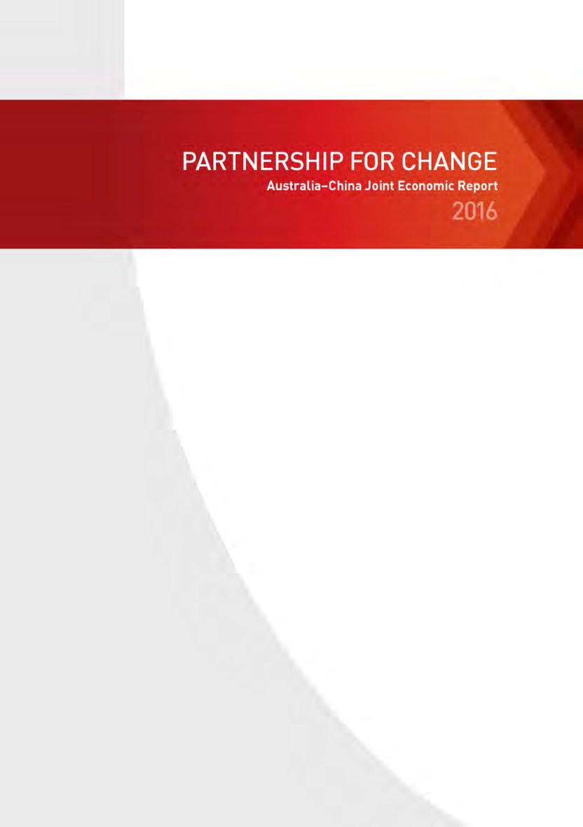 Partnership For Change Australia China Joint Economic Report 2016 - Page 1