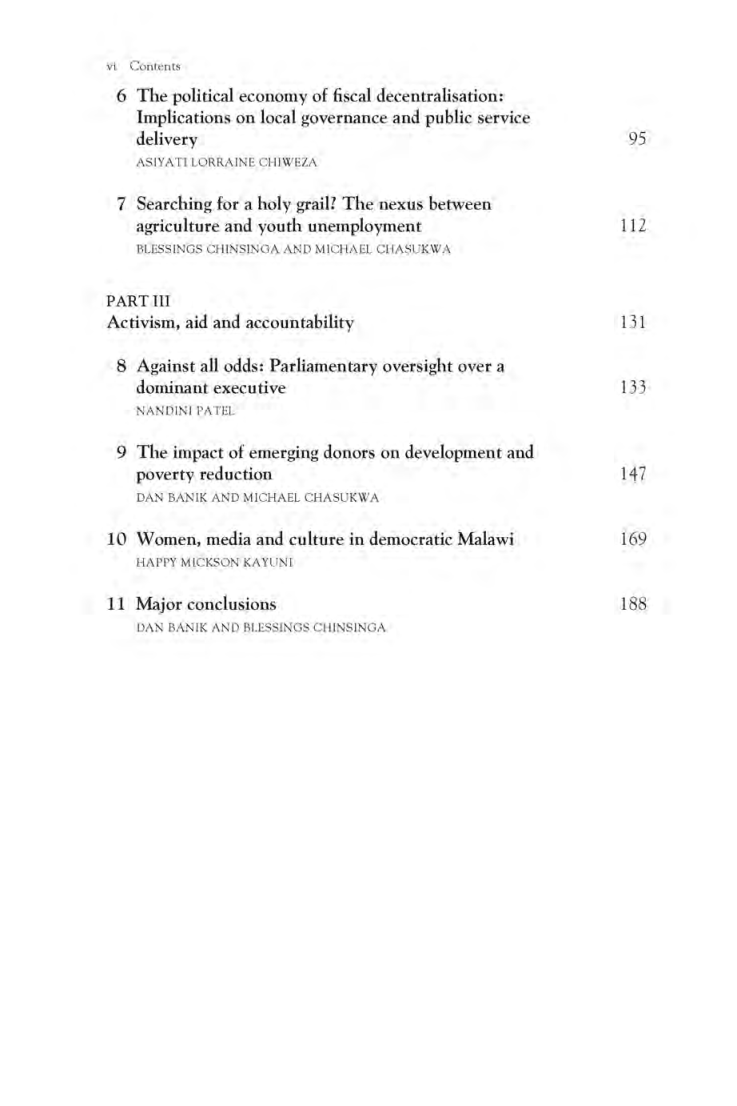 Political Transition And Inclusive Development In Malawi - Page 4