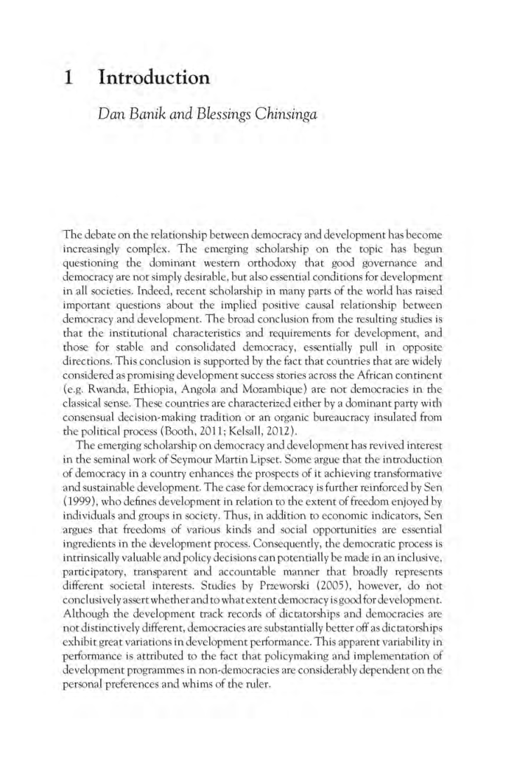 Political Transition And Inclusive Development In Malawi - Page 5