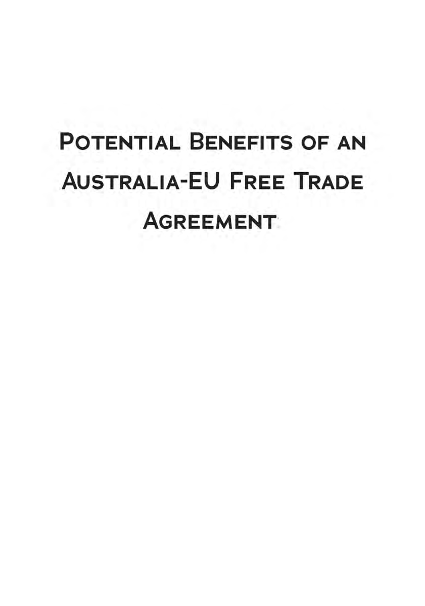 Potential Benefits Of An Australia EU Free Trade Agreement - Page 2