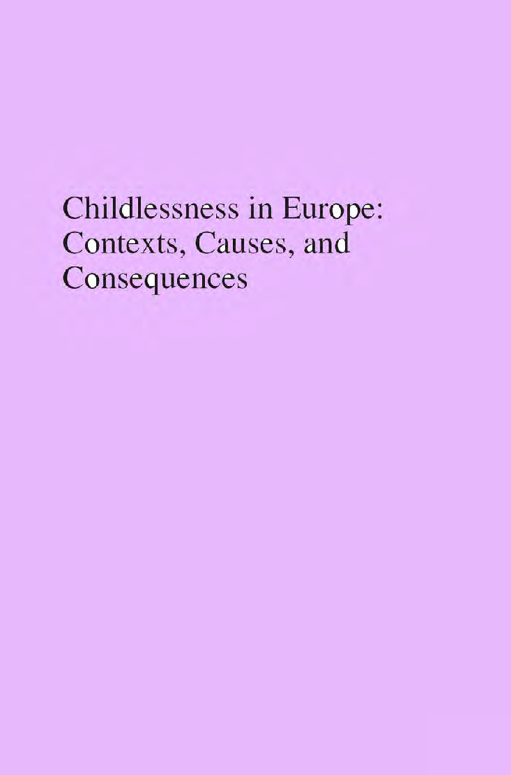 Childlessness In Europe Contexts Causes And Consequences - Page 1
