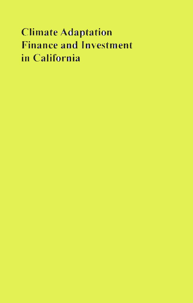 Climate Adaptation Finance And Investment In California - Page 1