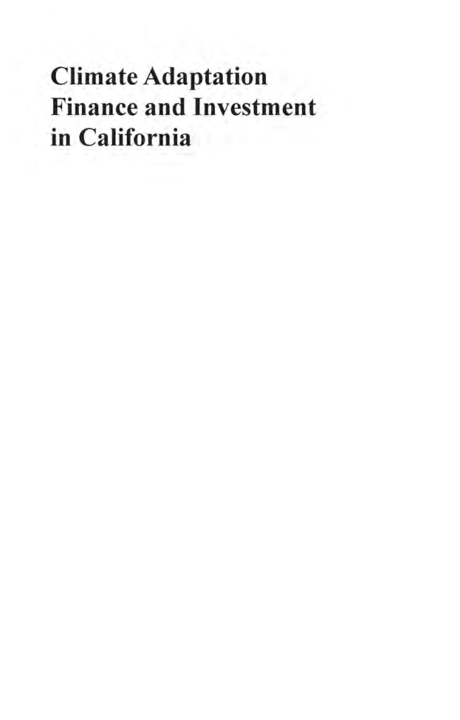 Climate Adaptation Finance And Investment In California - Page 2