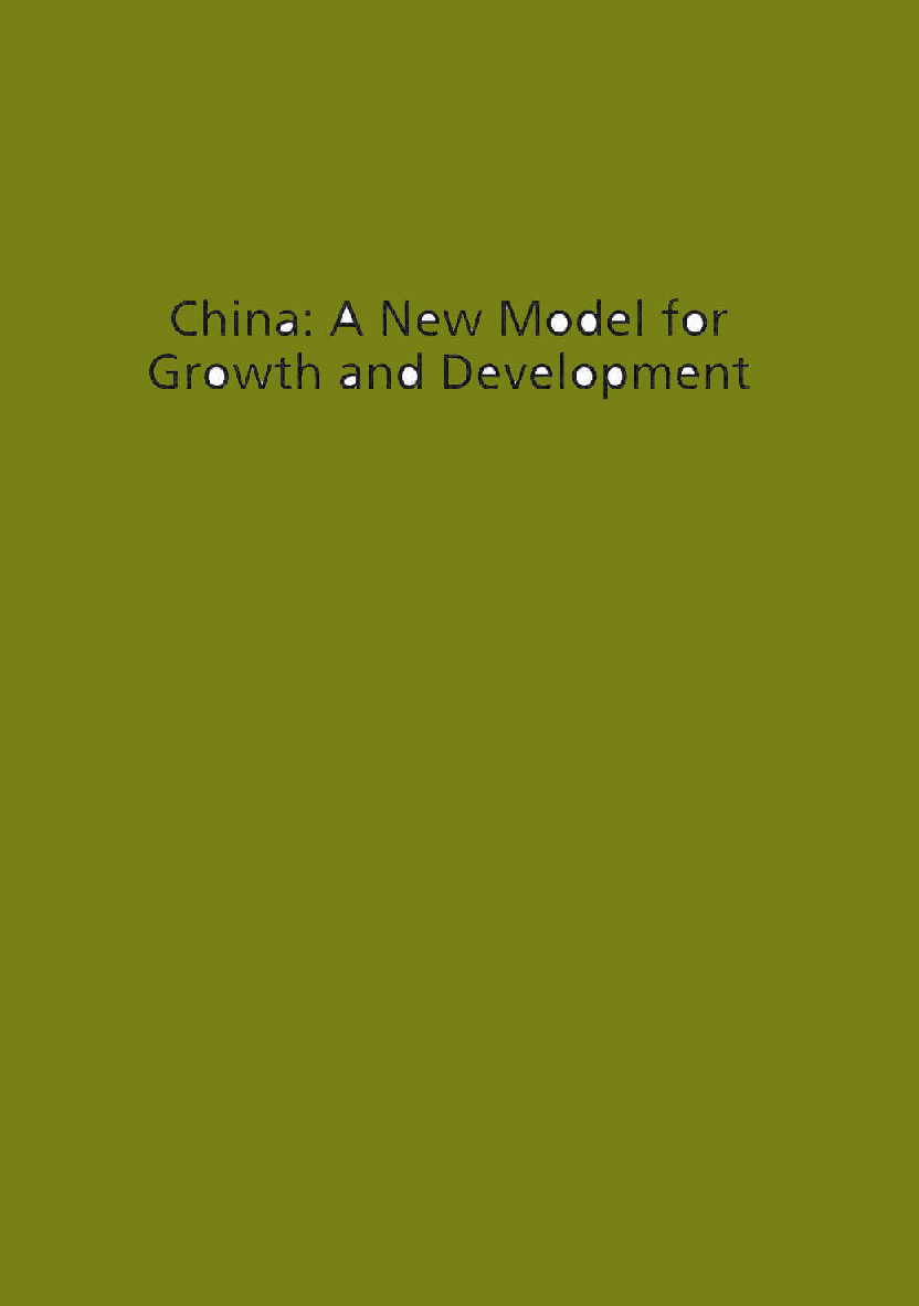 China A New Model For Growth And Development - Page 1