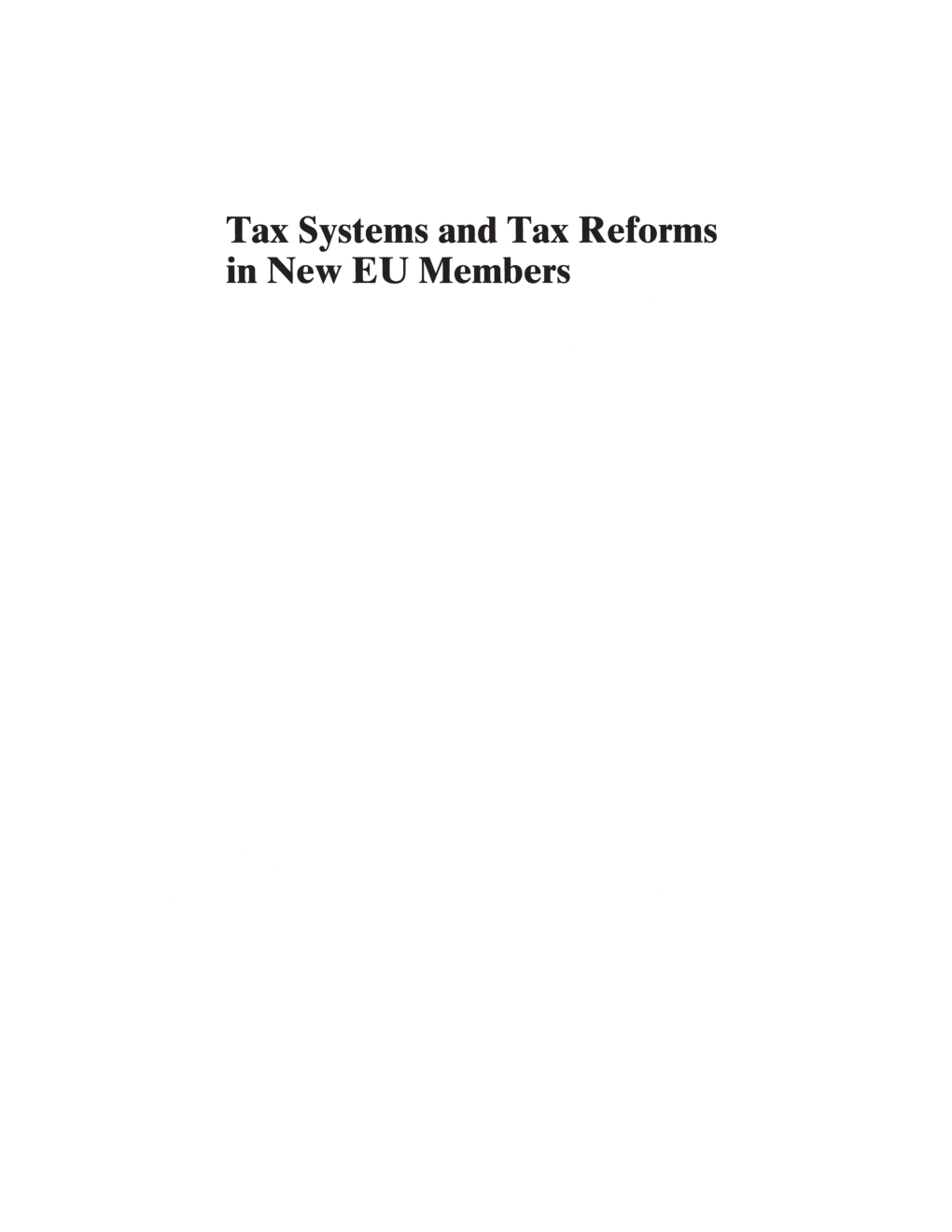 Tax System And Tax Reforms In New EU Members - Page 2