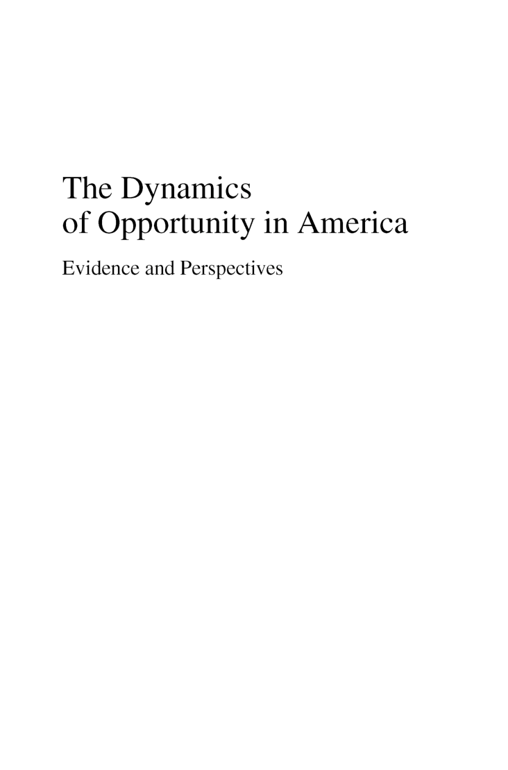 The Dynamics Of Opportunity In America - Page 2