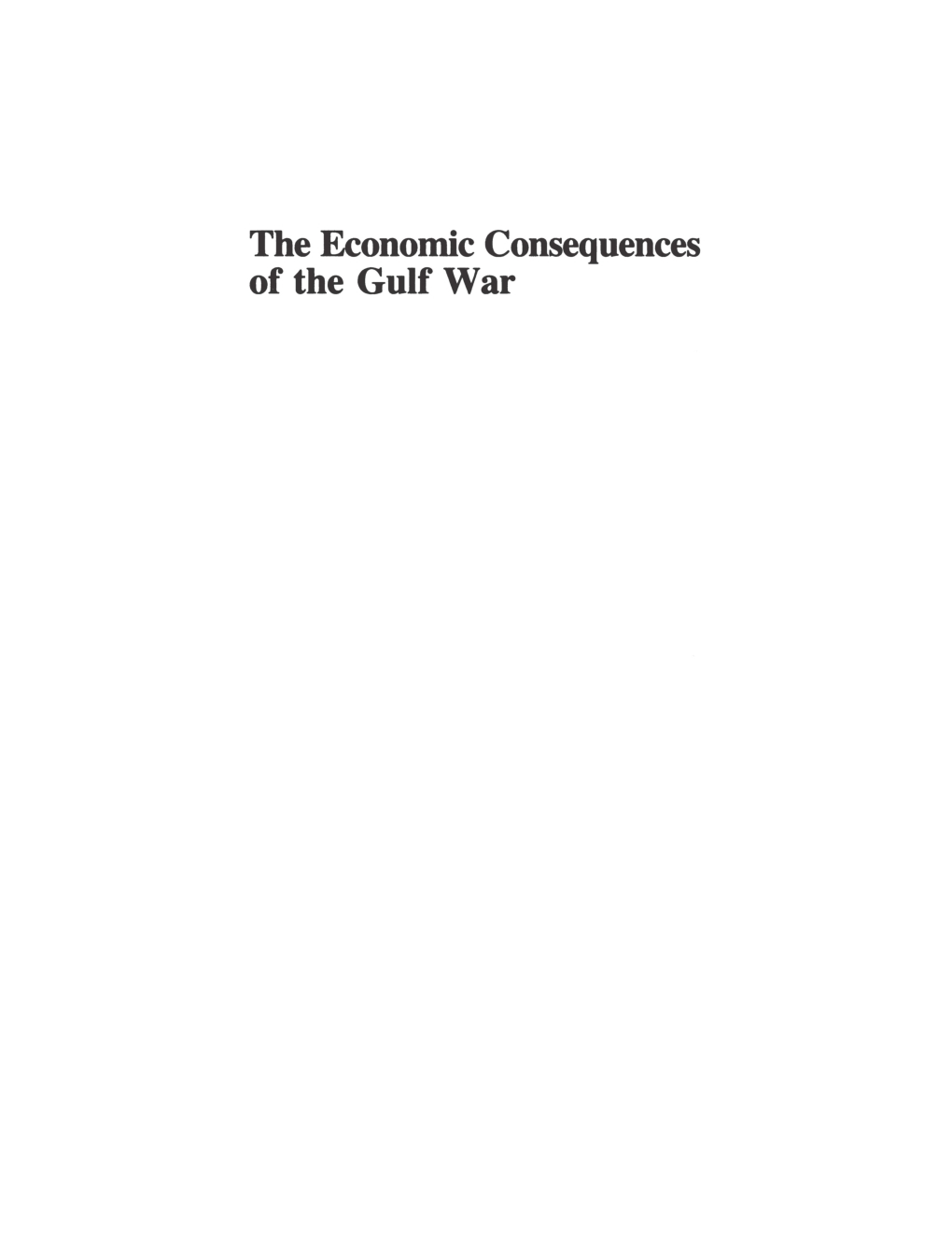 The Economic Consequences Of The Gulf War - Page 2