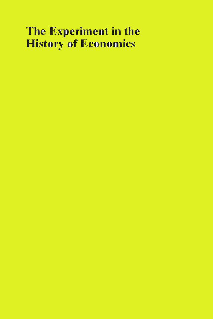 The Experiment In The History Of Economics - Page 1