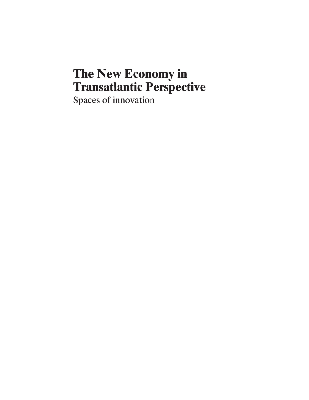 The New Economy In Transatlantic Perspective - Page 2