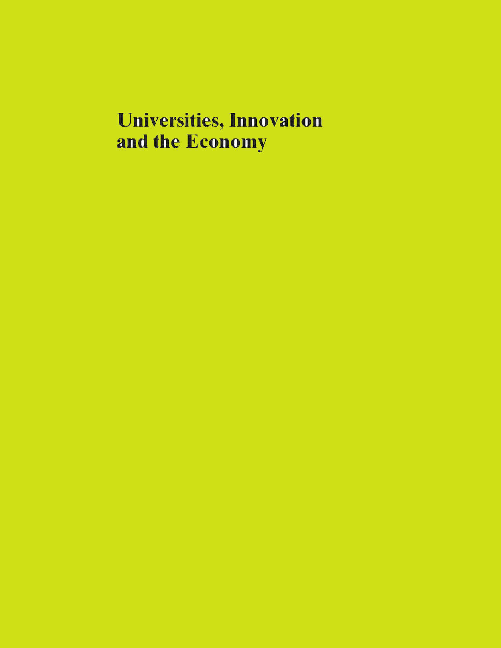 Universities Innovation And The Economy - Page 1