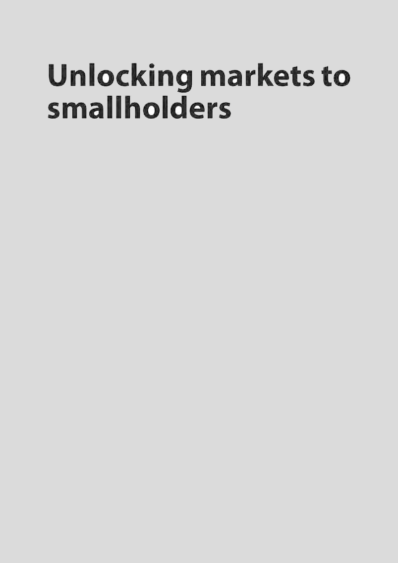 Unlocking Markets To Smallholders - Page 1