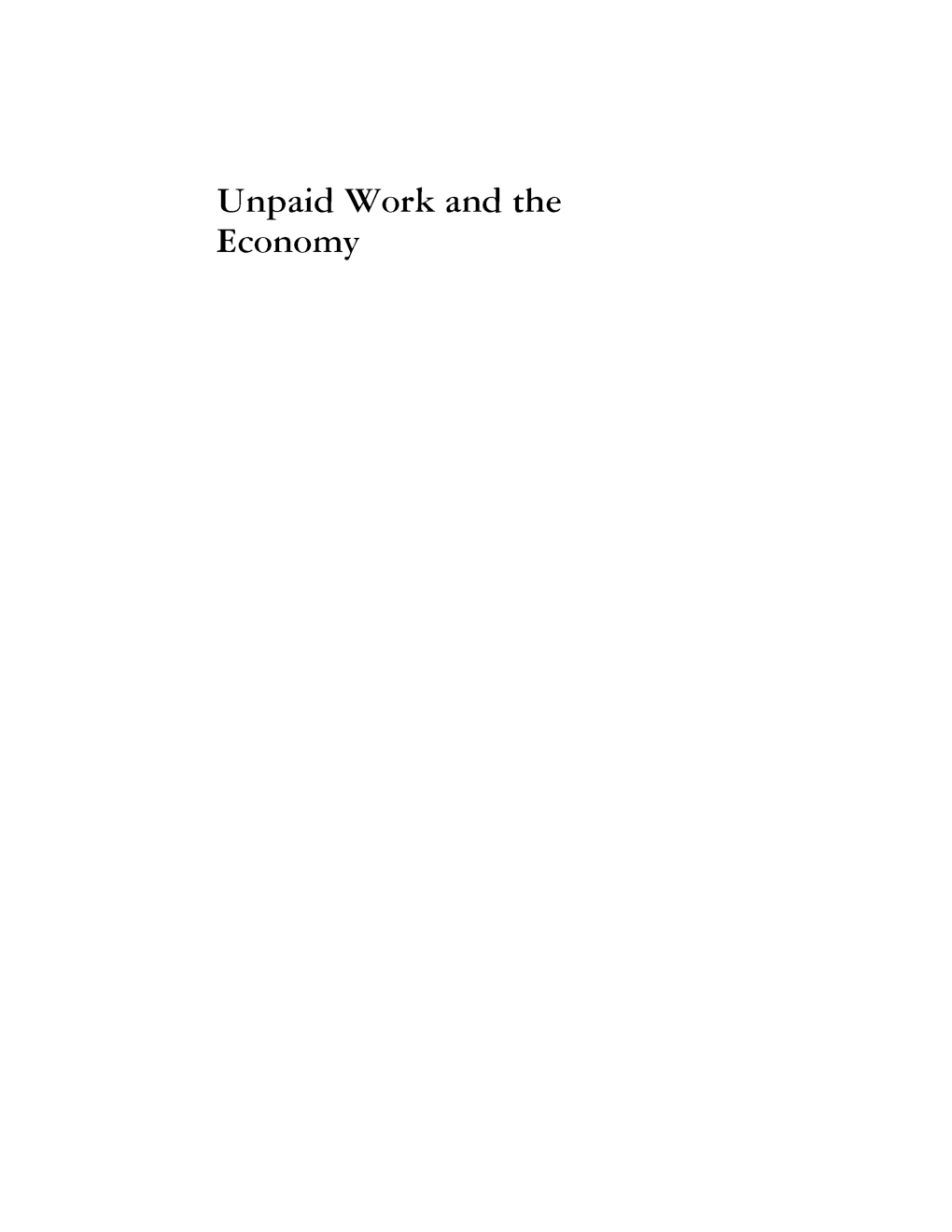 Unpaid Work And The Economy - Page 2