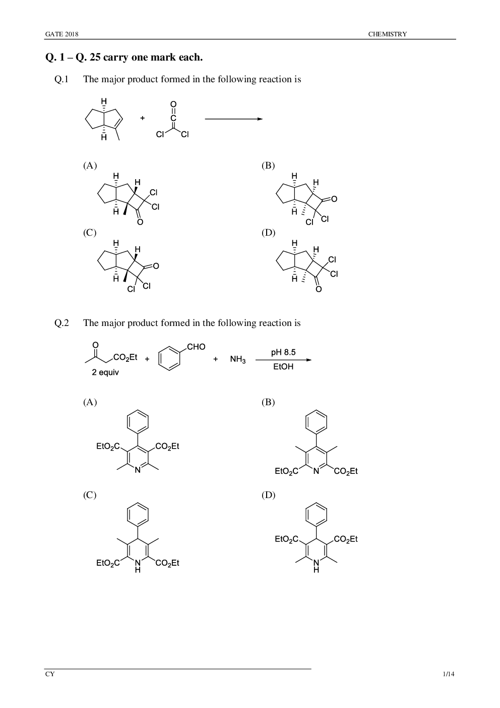 GATE Previous Year Question Papers 2014-2018 With Answer Chemistry - Page 4