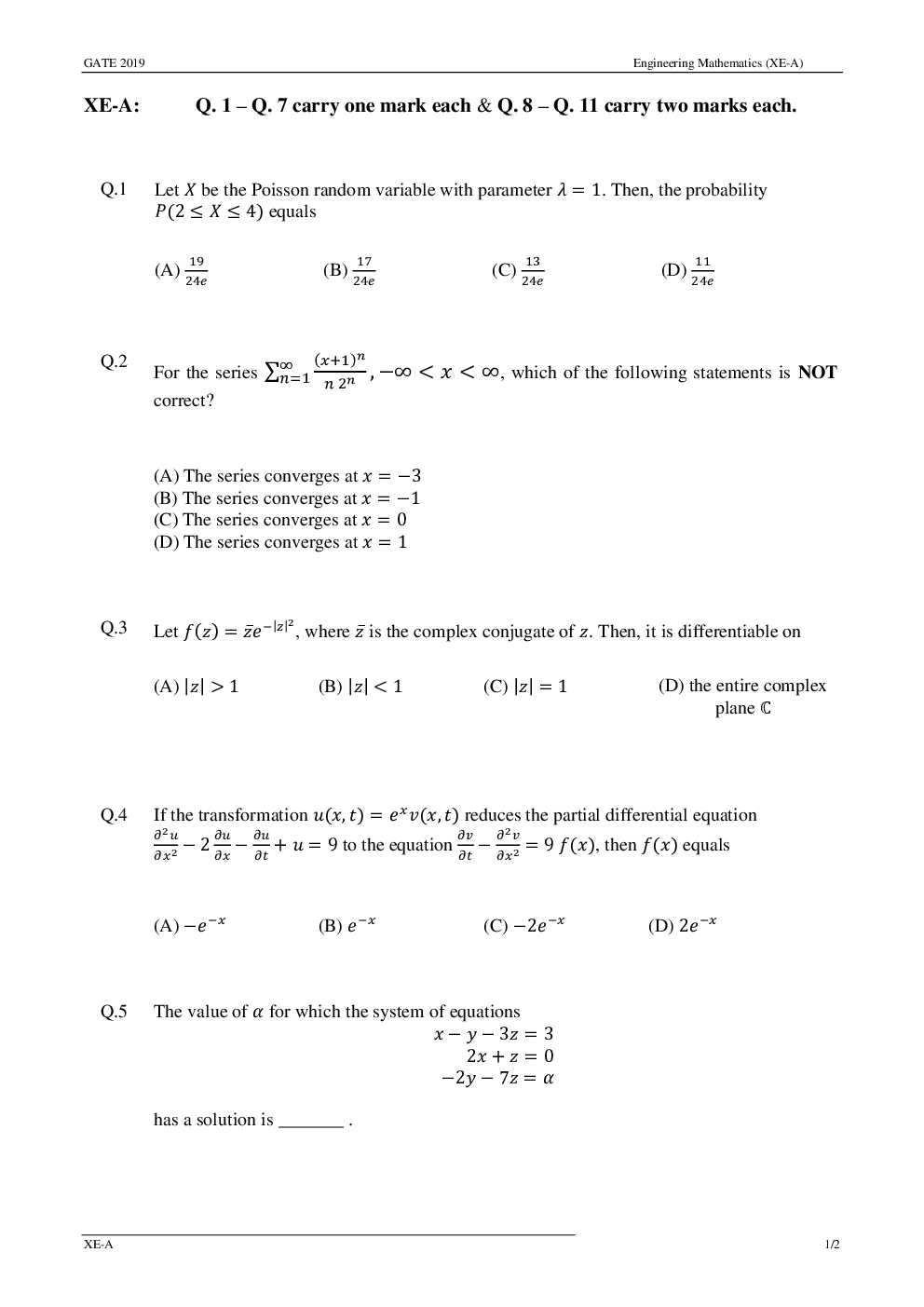 GATE Previous Year Question Papers 2019-2015 With Answer Engineering Sciences - Page 5