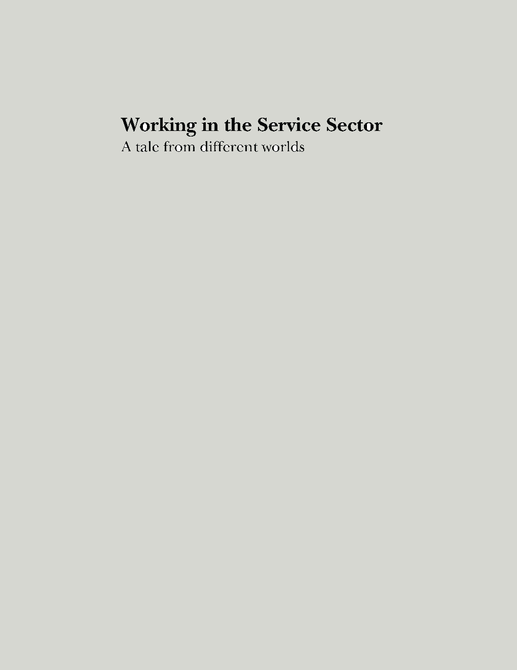 Working In The Services Sector - Page 1