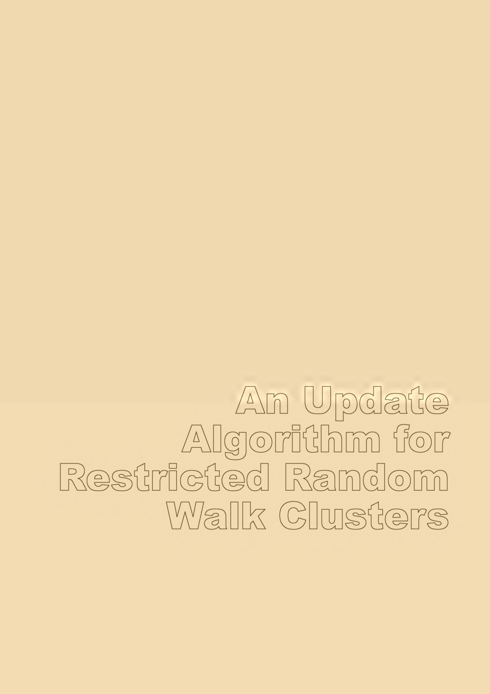 An Update Algorithm For Restricted Random Walk Clusters - Page 1