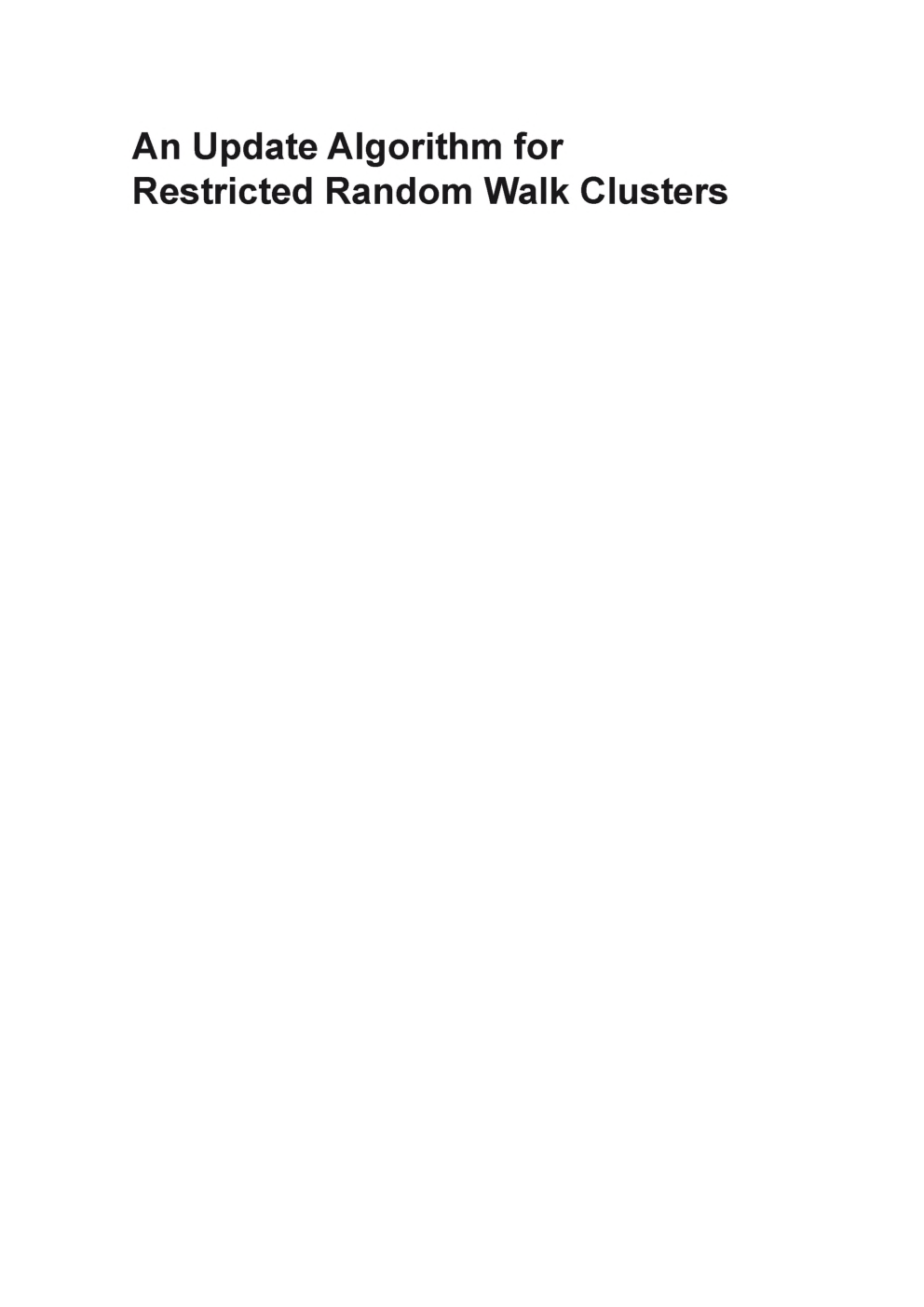 An Update Algorithm For Restricted Random Walk Clusters - Page 2