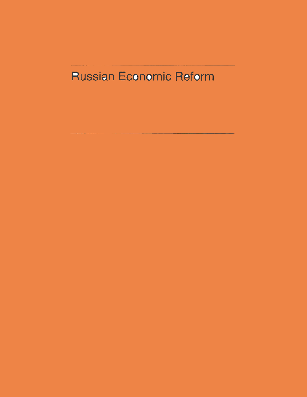 Russian Economic Reform - Page 1