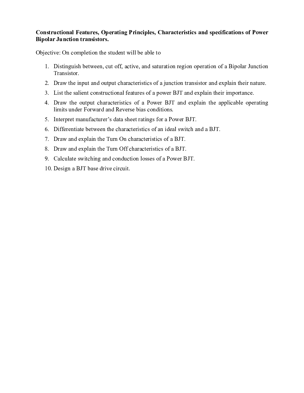 Power Bipolar Junction Transistor Study Material For IIT JEE Mains Physics - Page 3