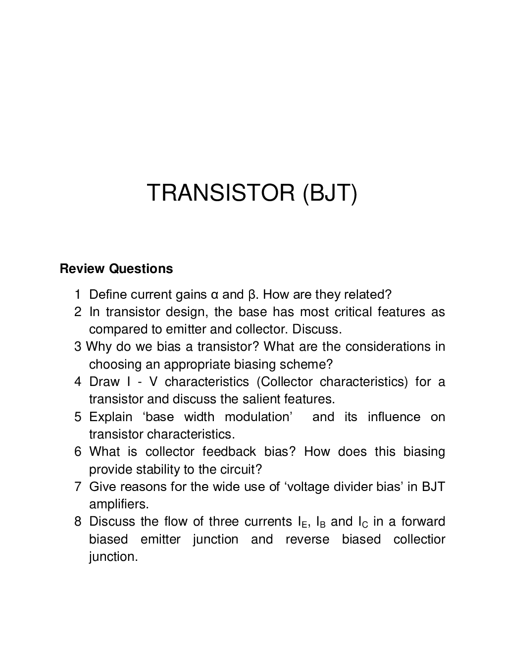 Transistor Study Material For IIT JEE Mains Physics - Page 2