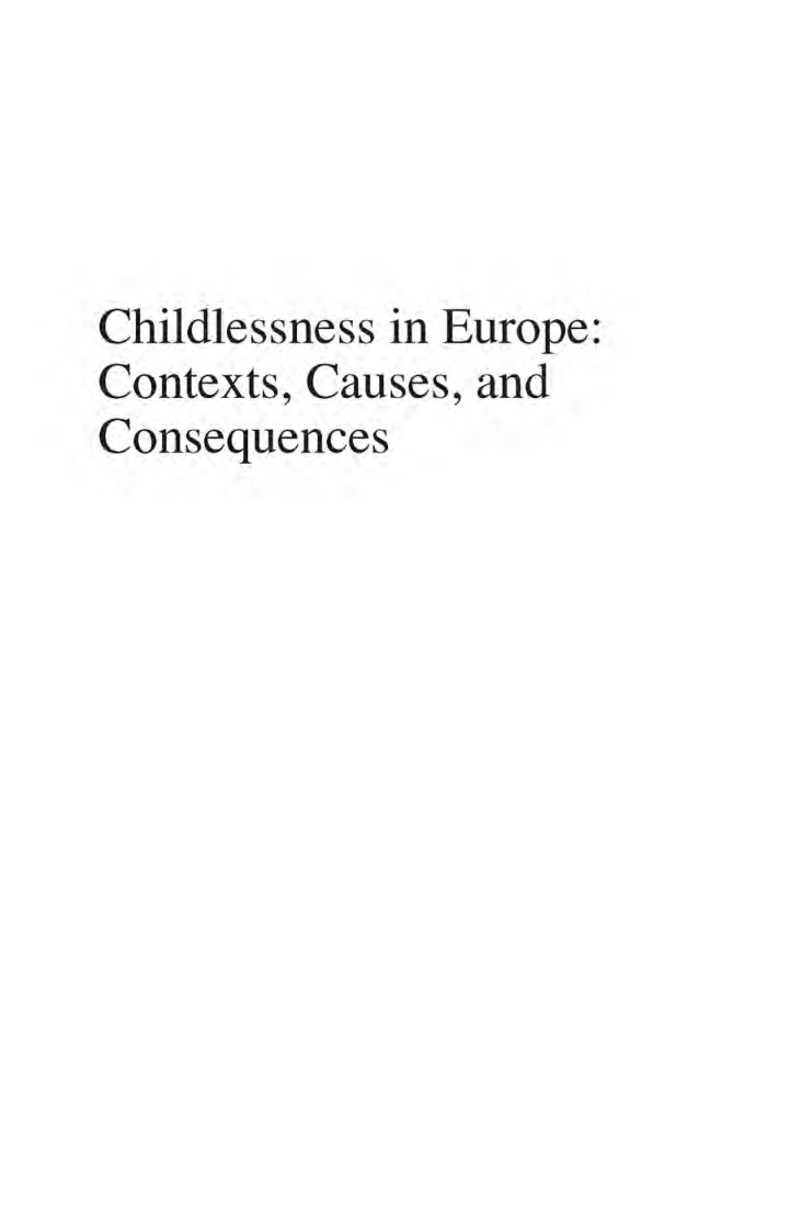 Childlessness In Europe Contexts Causes And Consequences - Page 2