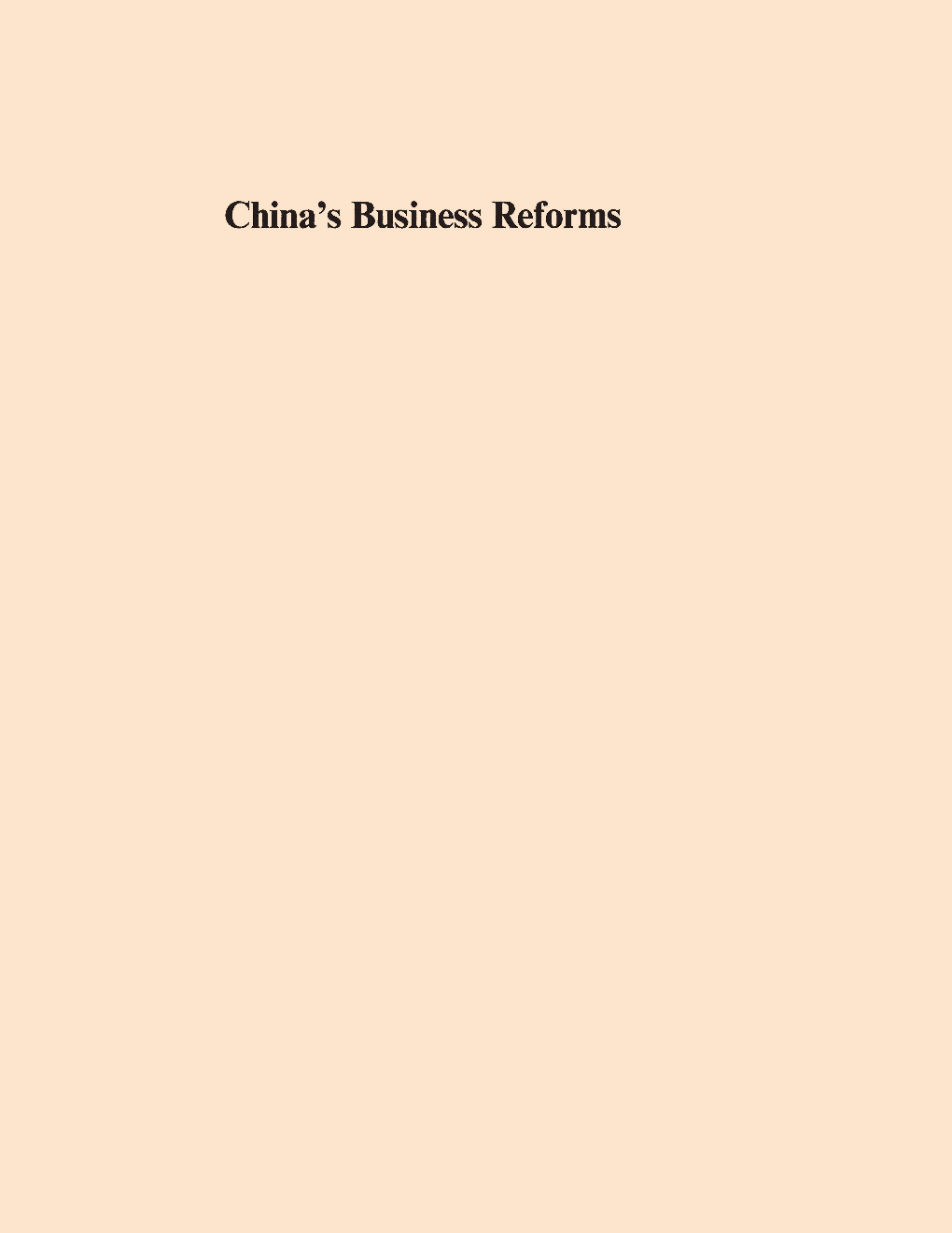 China's Business Reforms - Page 1