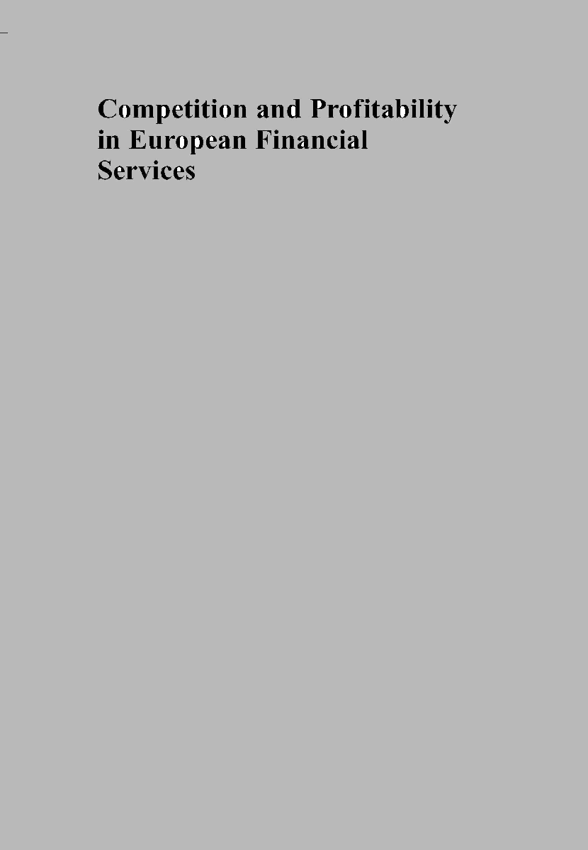Competition And Profitability In European Financial Services - Page 1
