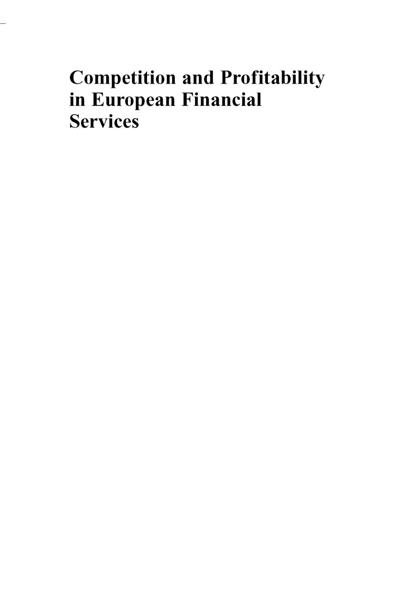 Competition And Profitability In European Financial Services - Page 2