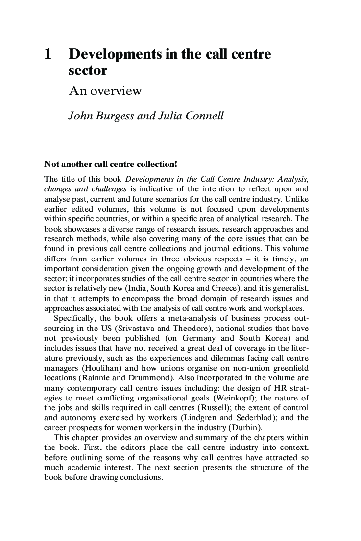 Developments In The Call Centre Industry - Page 4