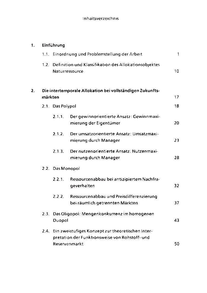 Die Intertemporale Allokation Erschopfbarer Naturressourcen BEI Fehlenden Zukunftsmarkten UND Institutionalisierten Marktsubstituten - Page 3